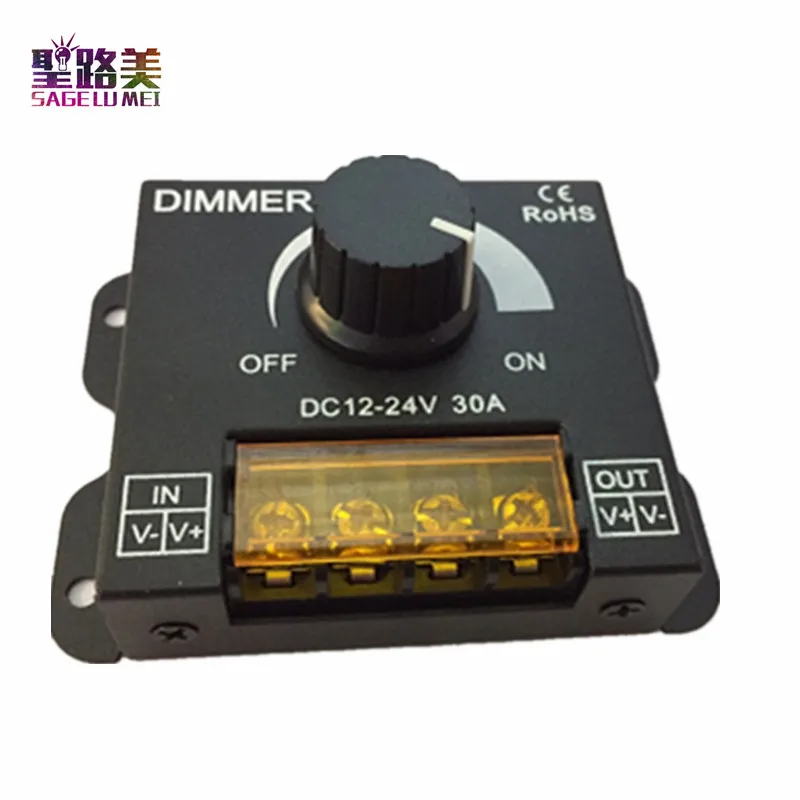 led dimmer 8a 30a 96w 360 brilho ajustavel lampada tira luz driver unica cor led controlador 5050 3528 fita dc12v24v 01