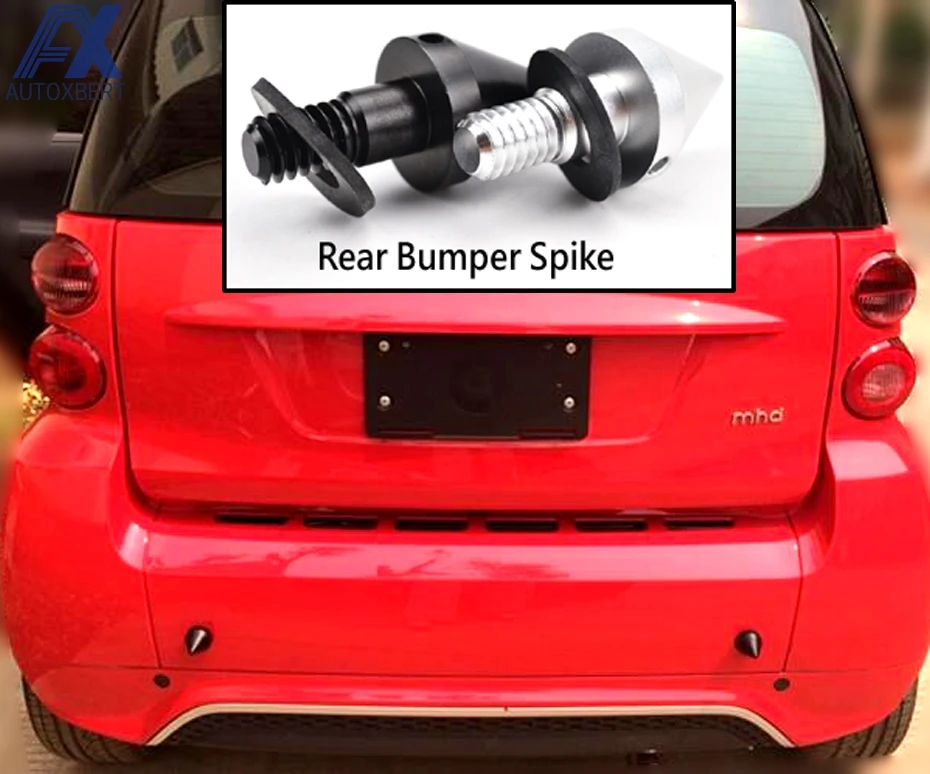 AX for Benz SMART 1Pc Fortwo W 451 2008-2014 Anti Collision Protection Steel Sharp Head Car Rear Bumper Protector Spike Guard