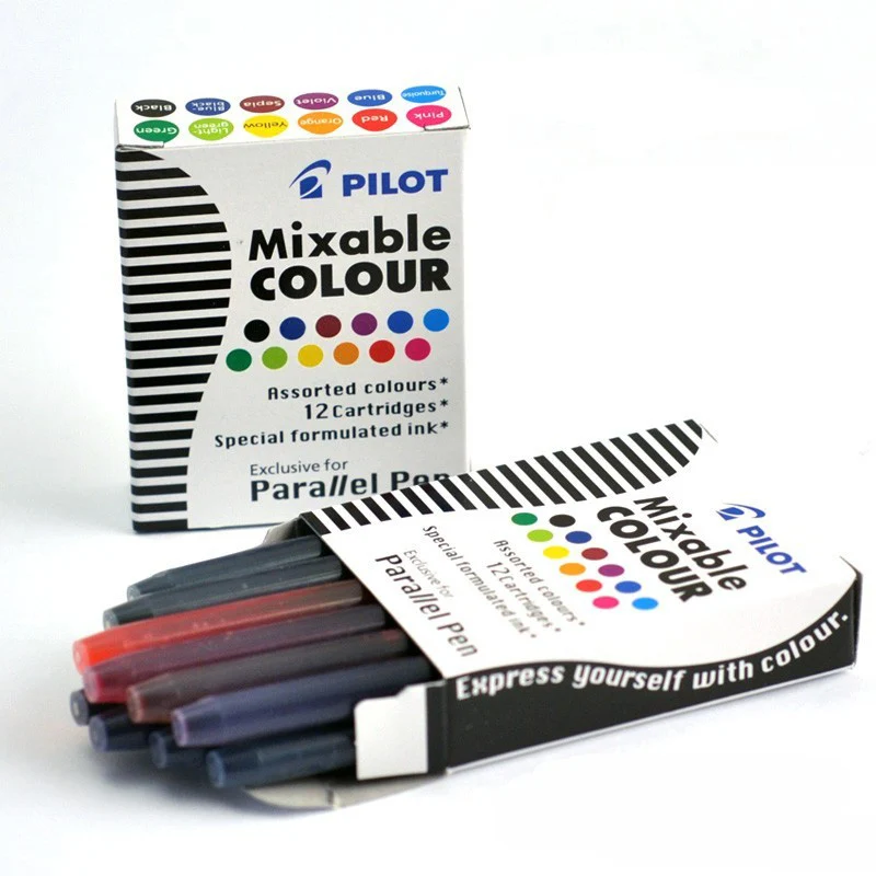 Pilot Mixable Colour Assorted Colors 12 Colors Ink Cartridges For Pilot Parallel Pen Fountain Pen