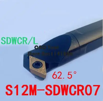 Portaherramientas de torneado de S12M-SDWCR07/ S12M-SDWCL07, 10mm, herramientas de torneado interno, tornillo bloqueado, CNC, portaherramientas de torno para DCMT070204 Ins