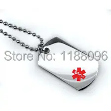 Wholesale hot sales Medical Dog Tag low price engraving metal tag cheap medical id tag High quality stainless steel dog tag