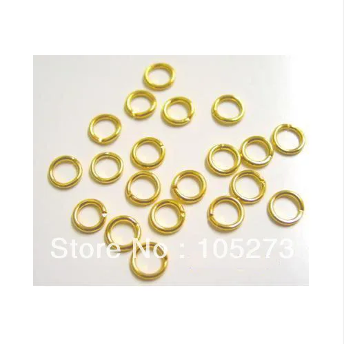 

New Arriver 100PCS Gold Plated Open Jump Rings 6mm 22 KT Gold Plated Color Wholesale New Free Shipping