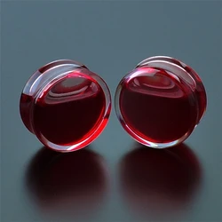 2pcs Red Liquid Blood Acrylic Ear Plugs Tunnels Lobe Earrings Piercing Oreja Women Men Flared Ear Expanders Gauge Body Jewelry