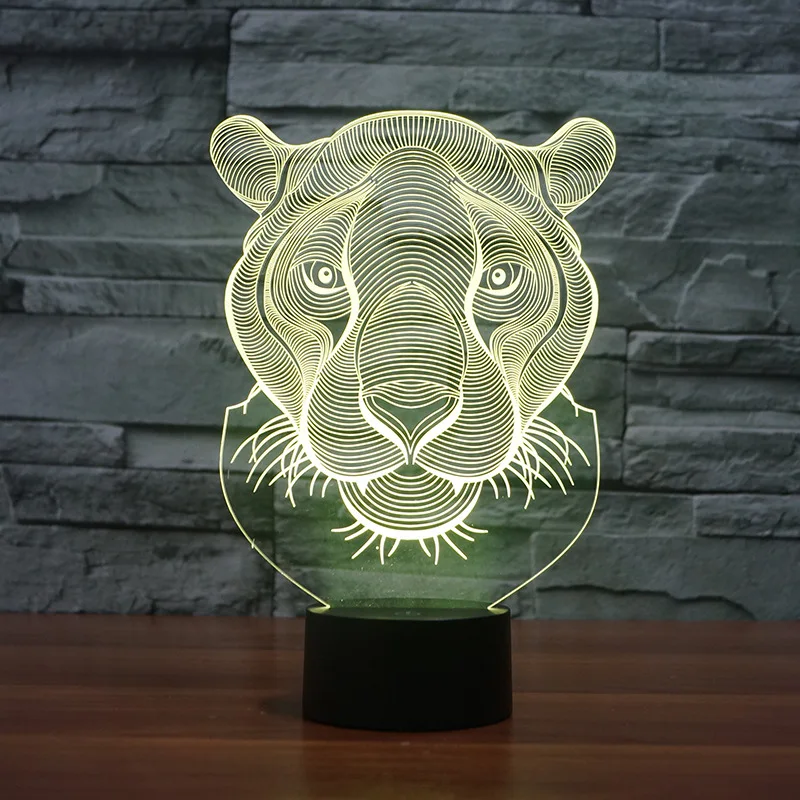Leopard Animal 3d Nightlight Creative Electronic Gift Supply  Led Night Light Colorful Gradient Table led Lamp