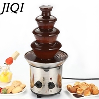 4 Tiers Chocolate Fountains Wedding Party 4th Floor Cheese Melting Fondue Heating Waterfall Hotpot Machine Heater Pot Melter EU