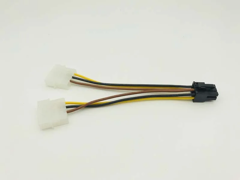 Cable de alimentación PCI-E de 6 pines hembra a Molex 4pin x2, divisor SATA, extensión PCI Express de 15CM para minería BTC, 5 uds.