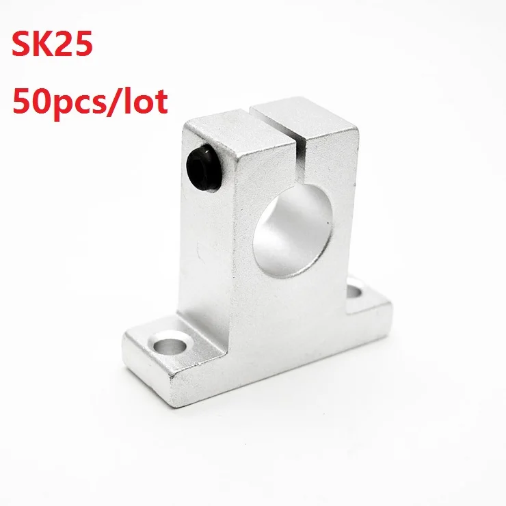 

50pcs/lot SK25 SH25A inner diameter 25mm shaft Linear rail shaft support bearing XYZ Table CNC router 3D printer parts