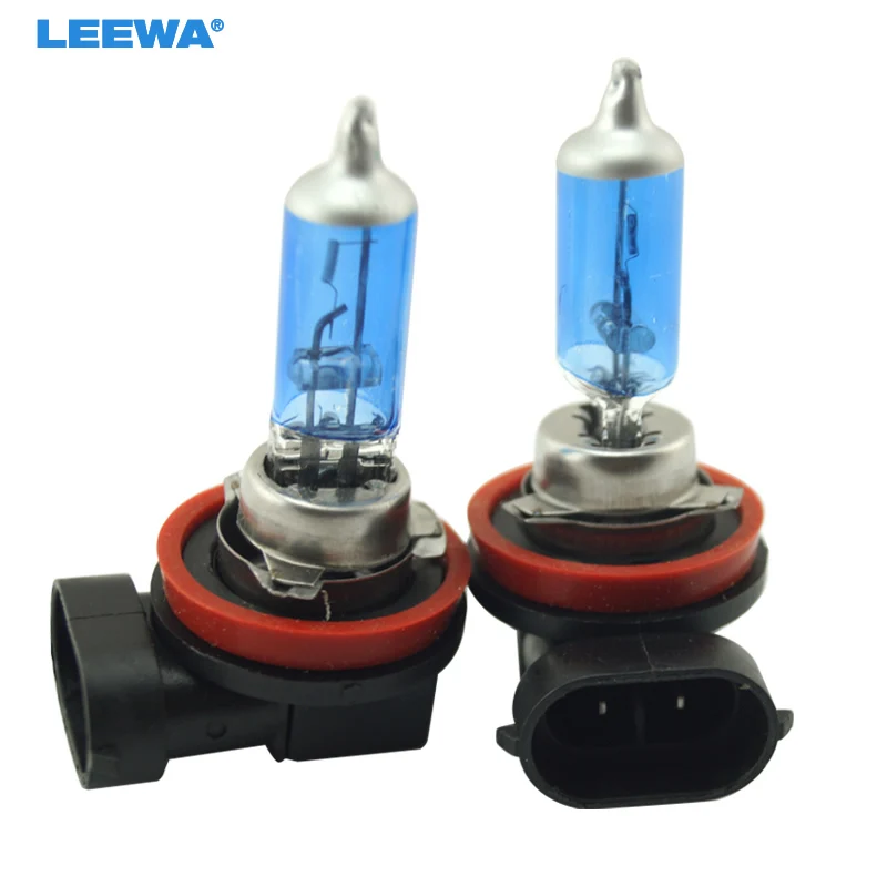 LEEWA 100pcs White H11 55W/100W Car FogLights HalogenBulb Headlights Lamp Car Light Source Parking Car Headlight Bulbs #CA2241