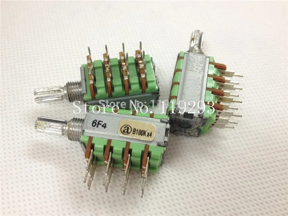 [LAN]ALPHA Potentiometer switch B100K quadruple Potentiometer switch shaft 15MMX5MM--10PCS/LOT