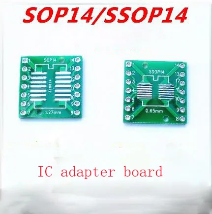 

free shipping 100pc SOP14 transfer board SSOP14 TSSOP14 SMD to DIP 0.65/1.27mm adapter board