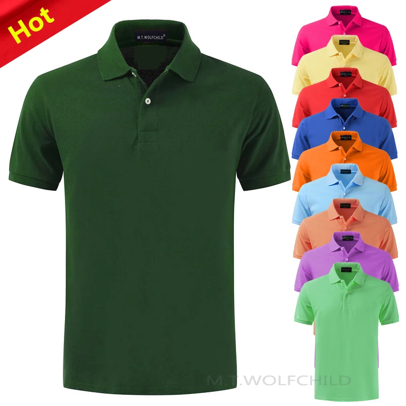 Homens de manga curta polo camisas, casual cor sólida tops, roupas masculinas de alta qualidade, verão, XS-5XL, 100% algodão