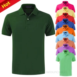 XS-5XL 100% Cotton High Quality Summer Mens Polo Shirts Casual Solid Color Short Sleeve Polos Hommes Blouse Male Clothing Tops