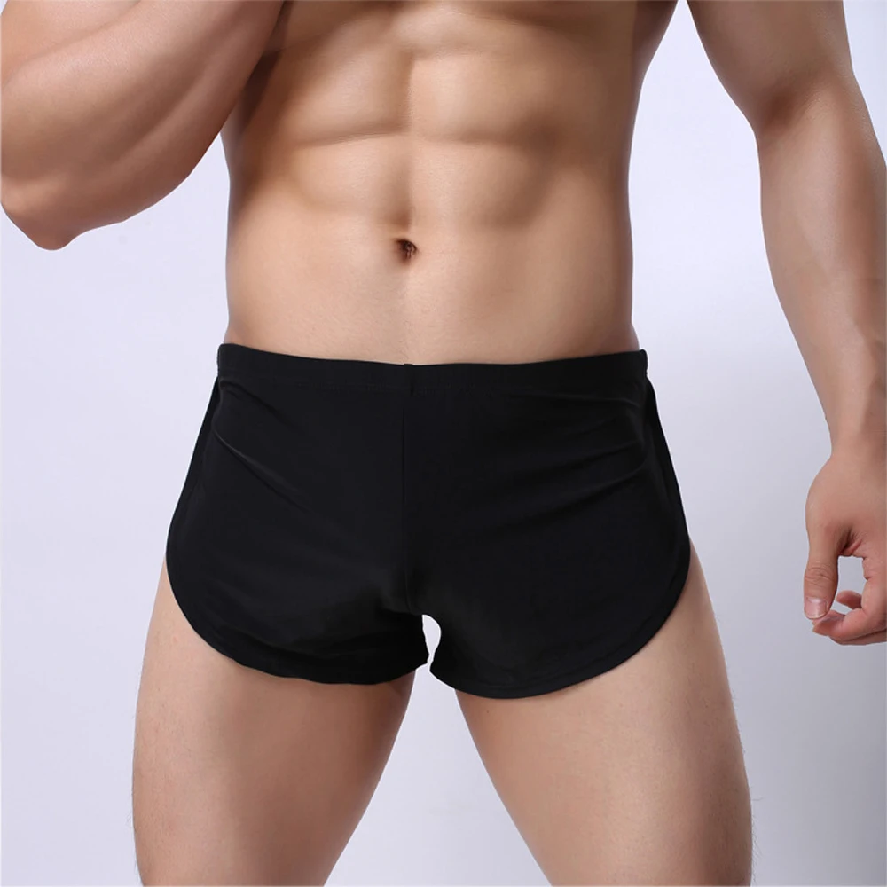 CLEVER-MENMODE 4pcs/ Pack Underwear Boxers Sexy Men Side Split Boxer Pajamas Underpants Nightwear Panties Shorts Sleepwear cueca