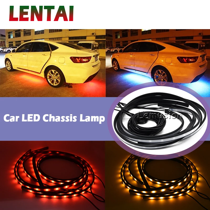 

LENTAI For Jeep renegade wrangler grand cherokee Seat leon ibiza Abarth 1Set Car LED Lamp RGB Atmosphere Light Remote Control