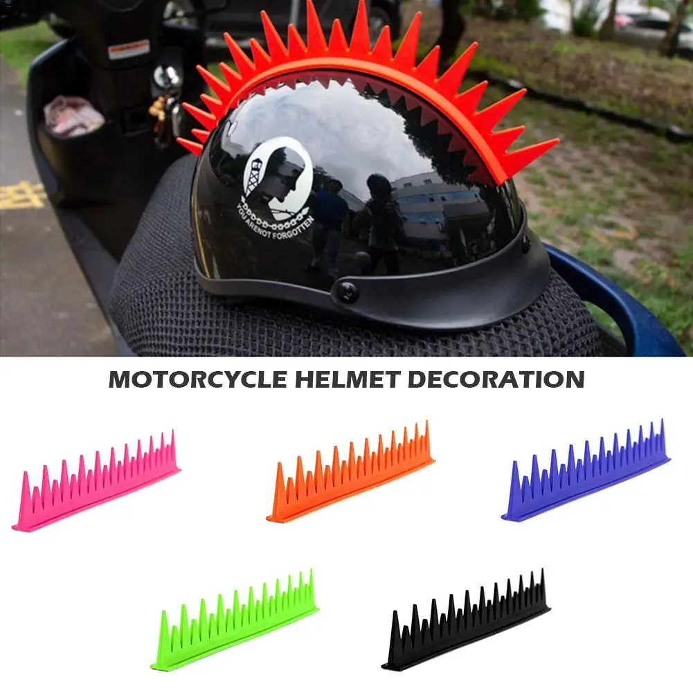 

6 Colors Motorcycle Helmet Mohawk Sticker Spike Strip Rubber Stick Universal For Helmet Motorcycle Decoration