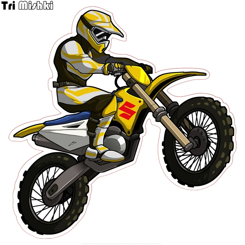 Tri Mishki WCS085 15*14.5cm Motorcyclist Rider motorcycle car sticker biker on board colorful stickers auto automobile decals