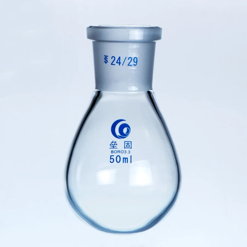 Eggplant-shape Glass flask Rotary flask Thicken Borosilicate Glass high temperature resistance Standard flask laboratory