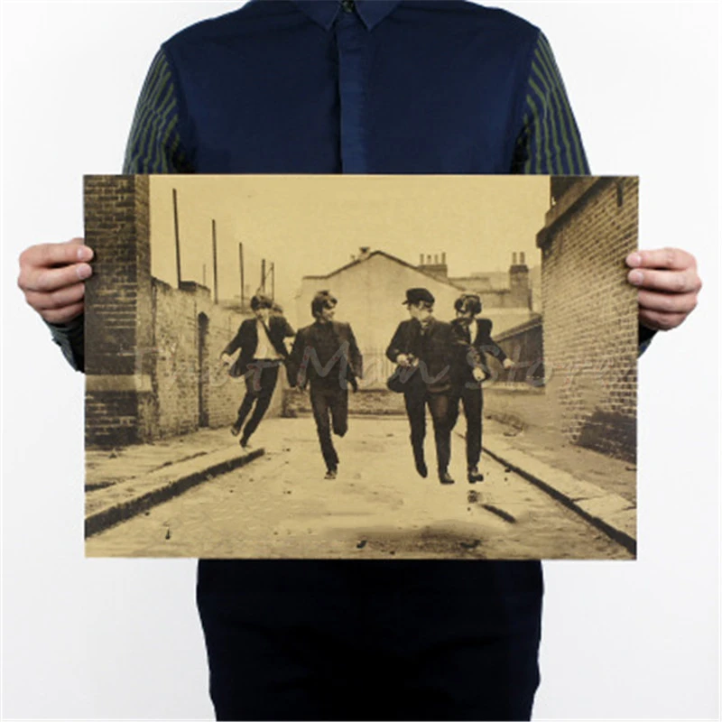 Cross the street Road /abbey road/ music Rock band/Classic rock/kraft paper/ Retro Poster/decorative painting  42*30cm