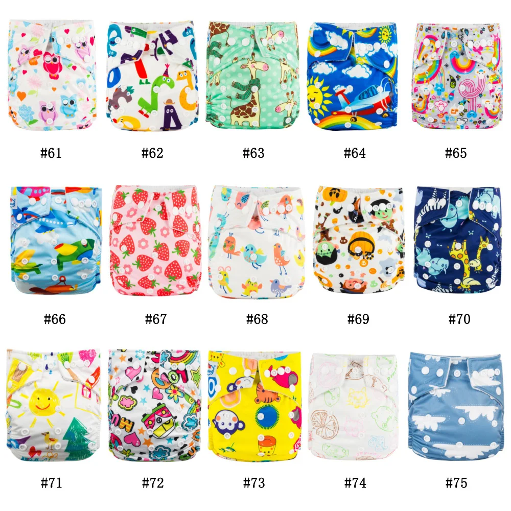 New Store Promotion 10pcs Washable Cloth Diaper Baby Reusable Diapers Newest Prints Babyland Baby Microfleece Nappy Pocket Style