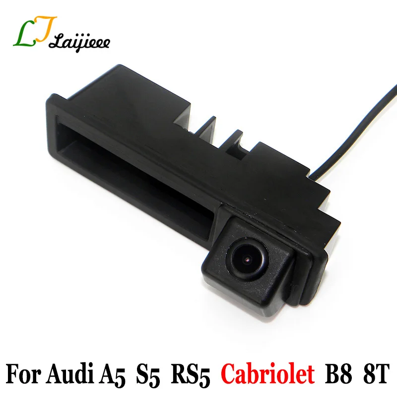 Auto Backup Camera For Audi A5 S5 RS5 Cabriolet B8 8T 2009~2017 With Power Relay Car Rear Trunk Handle Reversing Rearview Camera