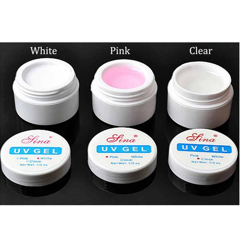 

15ml 3 Color UV Nail Gel Transparent White Pink Manicure Nail Polish UV Gel Strong Extension For Nails Art Tips GY06#1-3