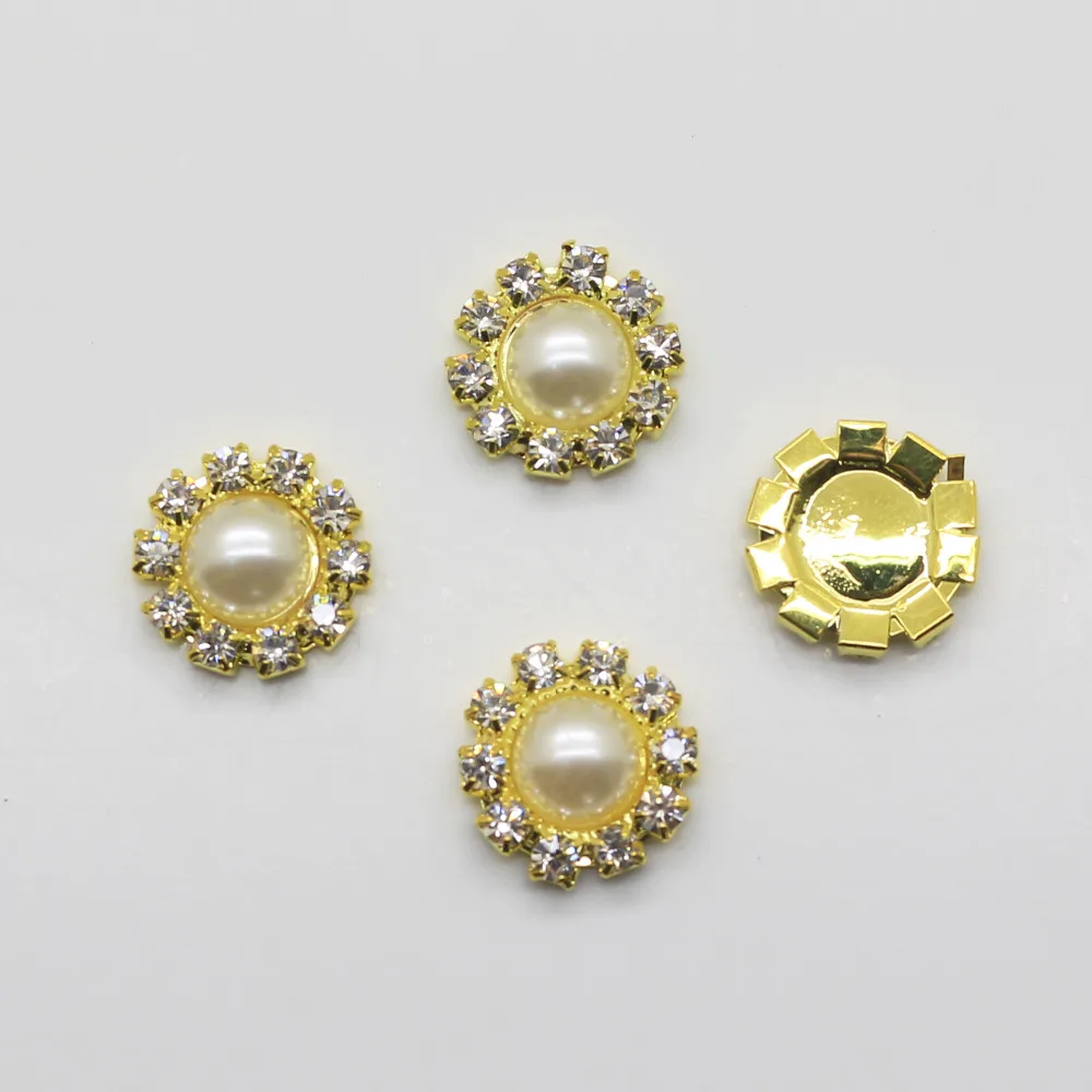 Cheap 14mm Round Pearl Jewelry Accessories 10pcs/lot  Fashion   Gold/Silver DIY Handwork Accessories Festival Supplies