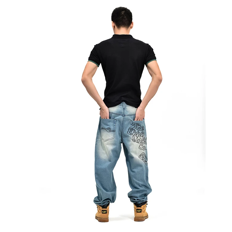 Embroidery Baggy Jeans Men Denim Pants Loose Streetwear Jeans Hip Hop Casual Skateboard Pants for Men Plus Size Trousers S097
