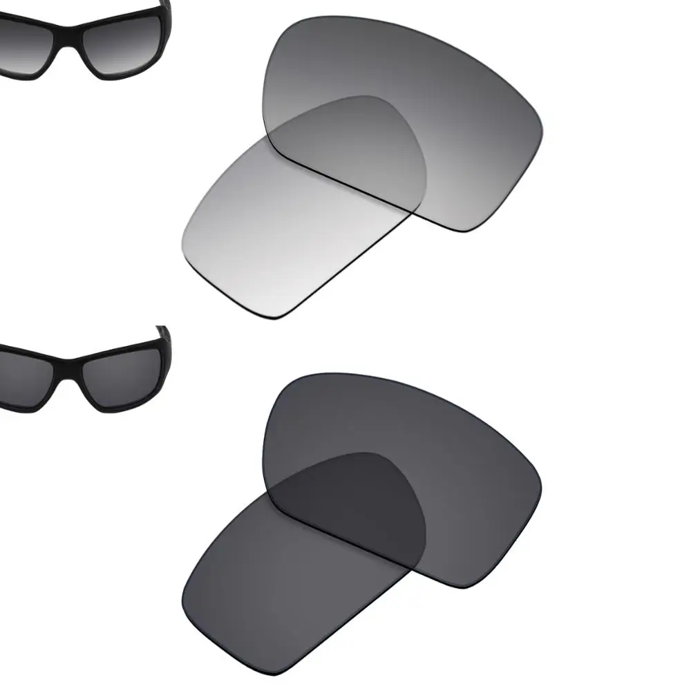 

SmartVLT 2 Pairs Polarized Sunglasses Replacement Lenses for Oakley Big Taco-Grey Gradient and Solid Black