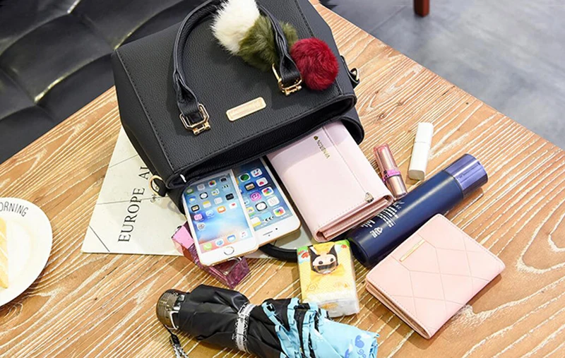 Yogodlns Frauen Perlen Anhänger Handtasche Damen geprägte Umhängetasche Damen Messenger Bag Hairball Taschen hochwertige Tasche – Detail 37