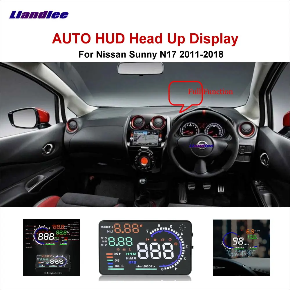 

Car Head Up Display HUD For Nissan Sunny N17 2011-2018 Digital Projector Screen OBD Mileage Fuel Consumption Detector