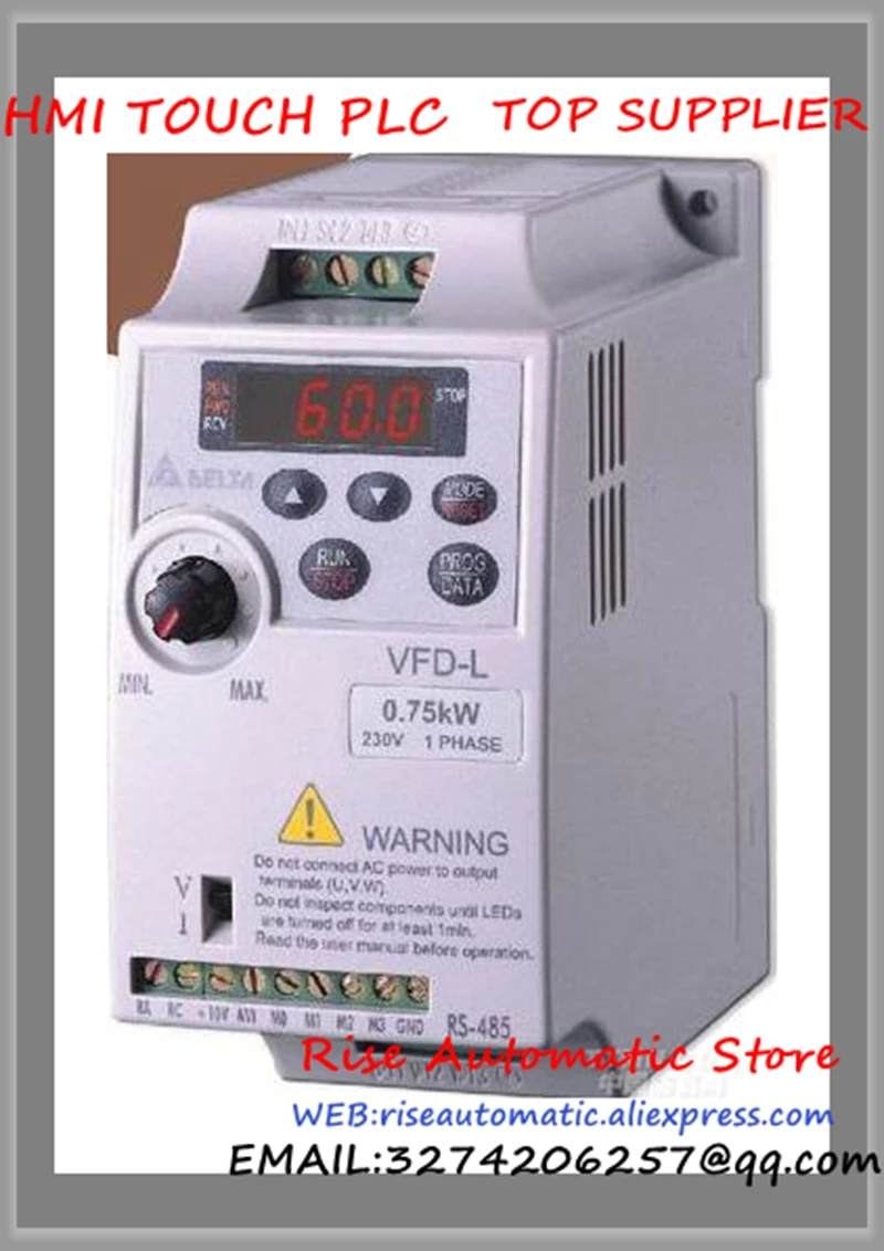 

VFD-L Inverter AC 1 Phase 220V 2.2Kw 3HP 10A 400Hz New VFD022L21W