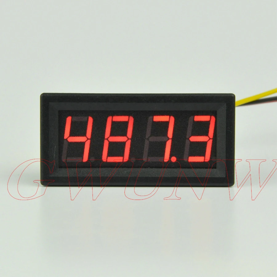 GWUNW BY456V DC 10V 30V 50V 100V 200V4 bit Voltage Tester Meter digital voltmeter Panel Meter red blue green 0.56 inch