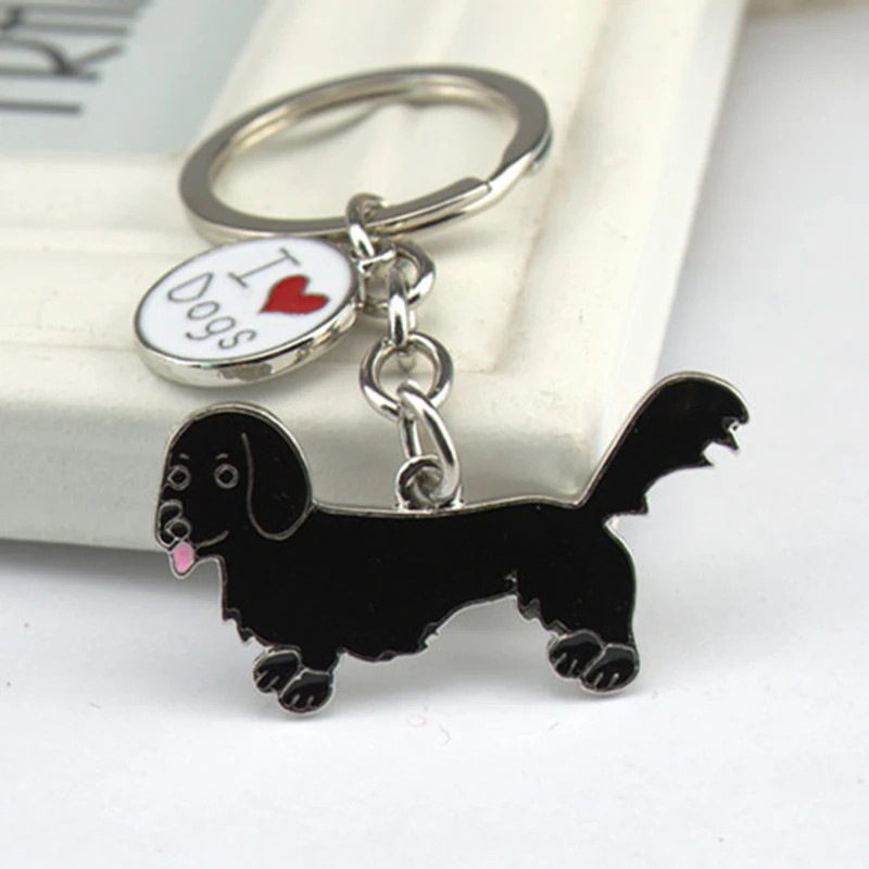 Dachshund dog pendant key chains for women men pet animal bag charms car keychain key ring holder Couple Lover Keychain gifts