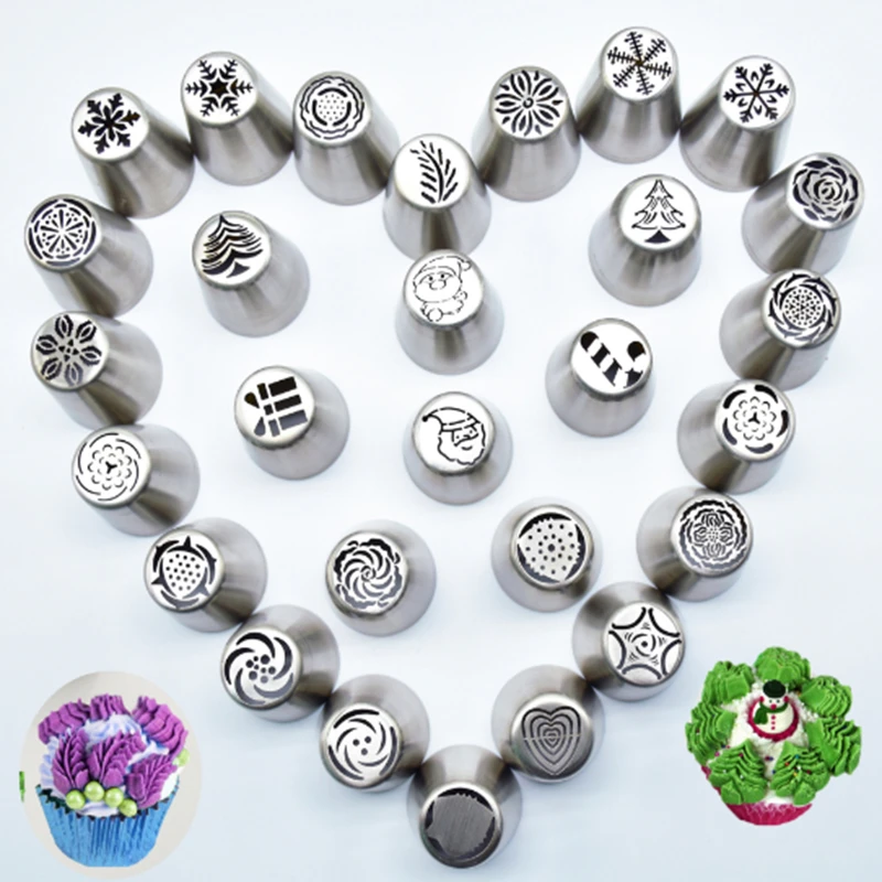 

10set/lot DIY new Christmas series stainless steel Russian mouth mounted decorative tools more than 30 pieces /set A variety of