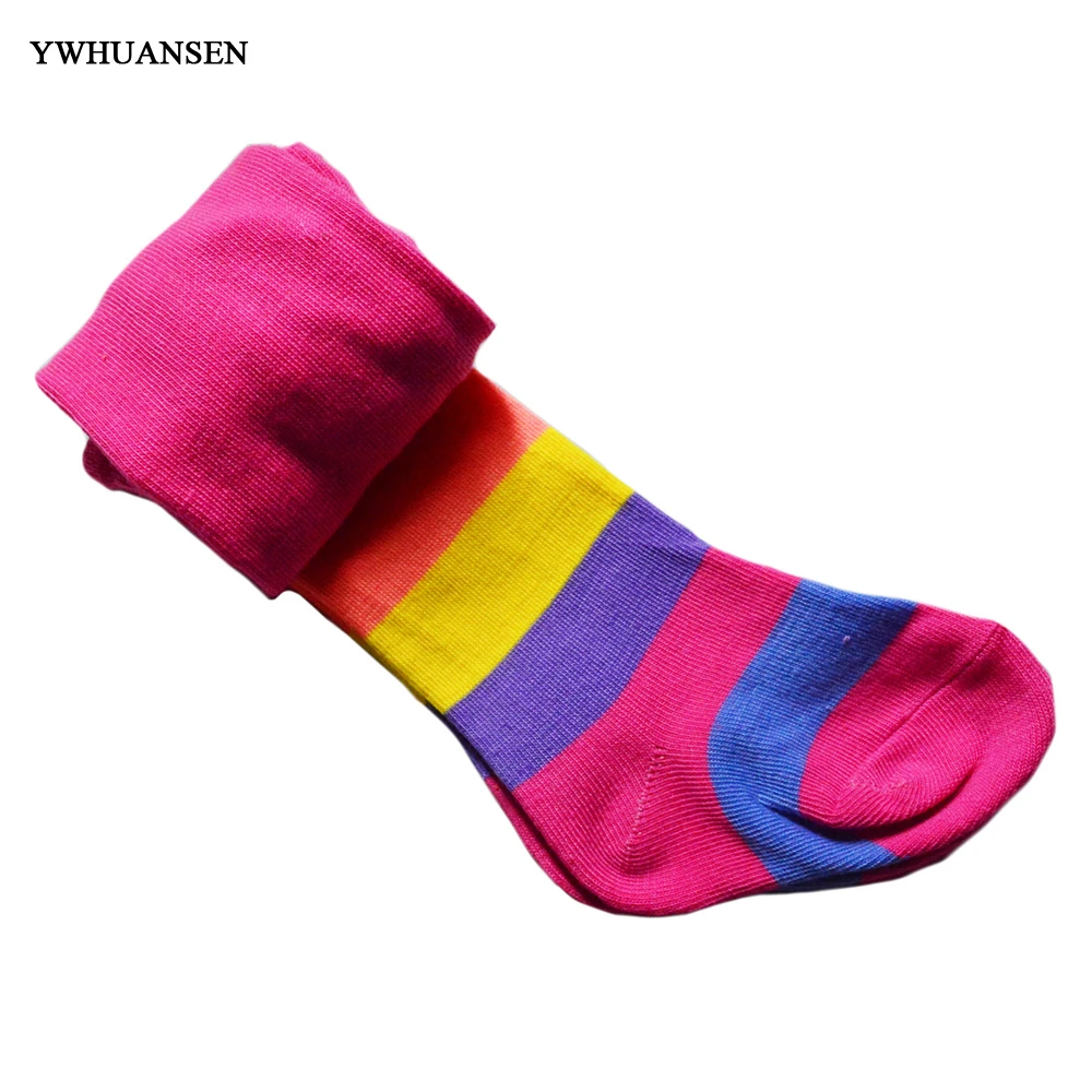 YWHUANSEN Spring Autumn Striped Pantyhose For Girl Sale Cotton Tight For Baby Girl Cute Infant Sticky Collants Fillettes Colored