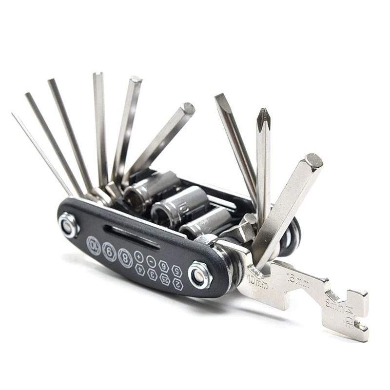 HOT 16 in 1 Special Offer Bicycle Tools Multifunctional Tool Mountain Bike Tools Outdoor Portable Toiletry Kit Screwdriver Tools