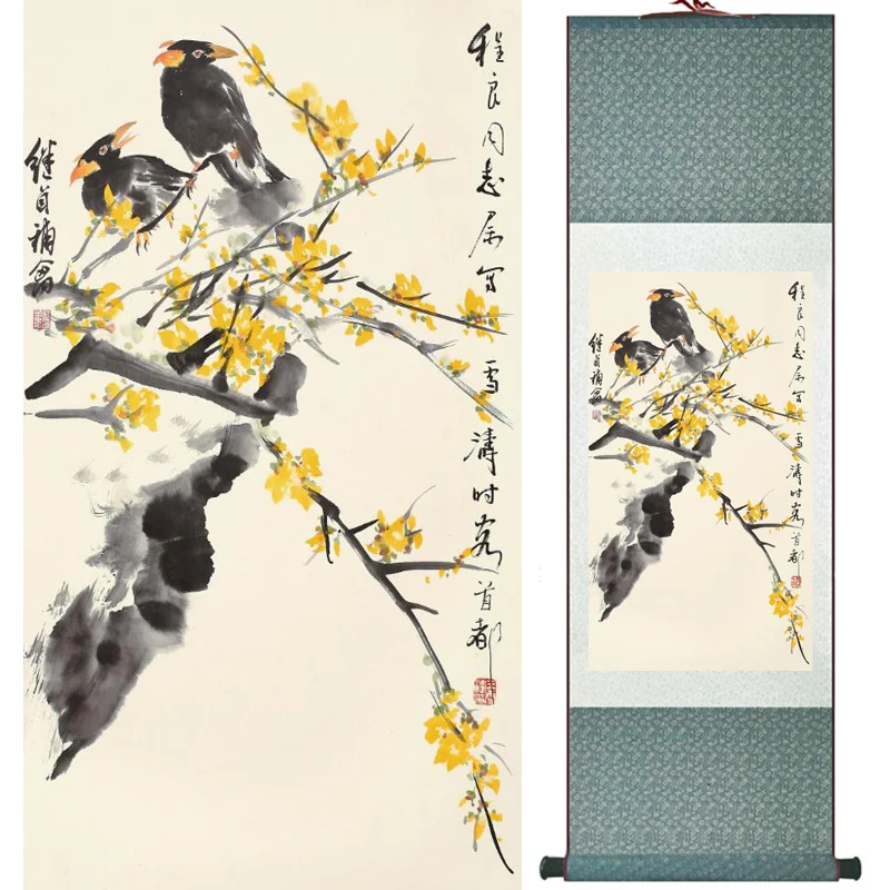 

Birds and flower Art Painting Home Office Decoration Chinese scroll painting birds painting LTW2017112701