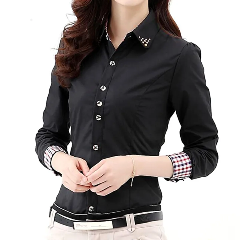 2021 Autumn Spring Women Long Blouses Shirts Size S-3XL All-Match Good Quality Long Sleeve Lady Casual Cotton Blouse & Tops