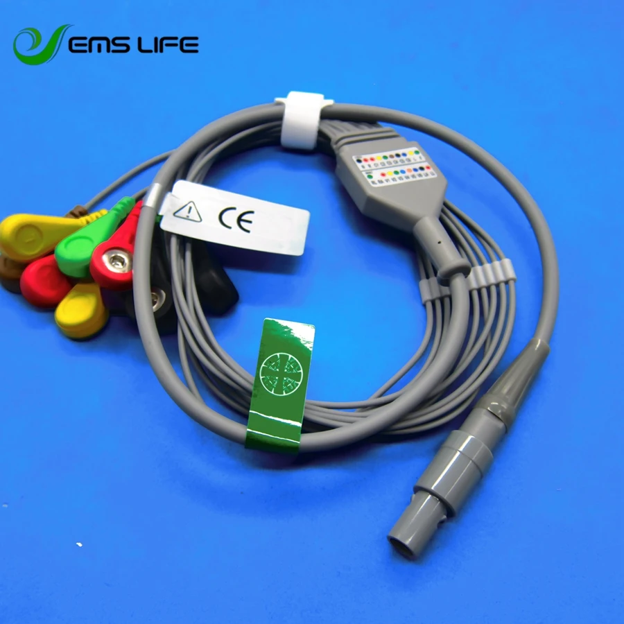 customized holter ECG cable 10 lead snaps with 10pin connector