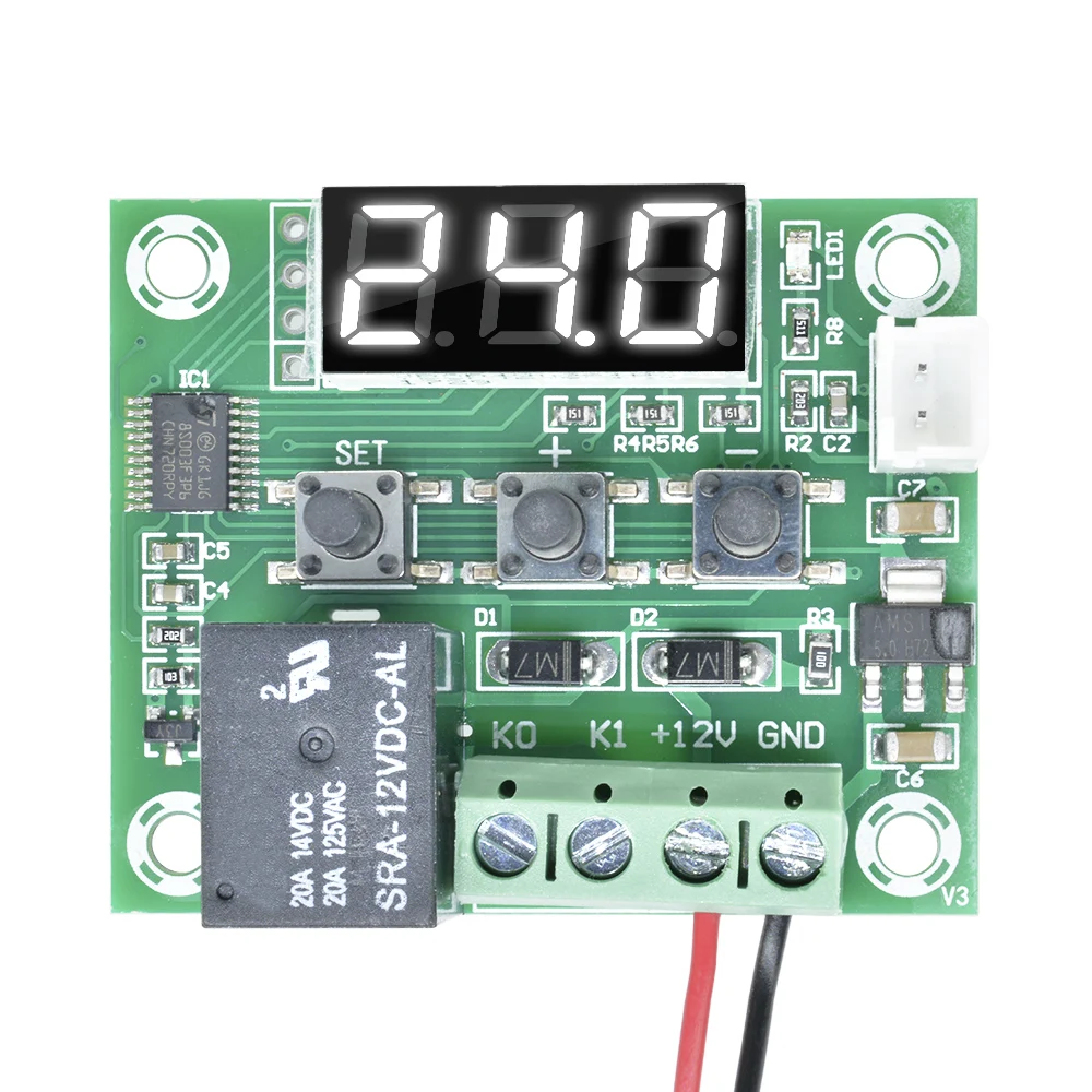 W1209 AC 110V-220V LED Digital Thermostat Temperature Control Thermometer Thermo Controller Switch Module w/ Power Supply AC-DC