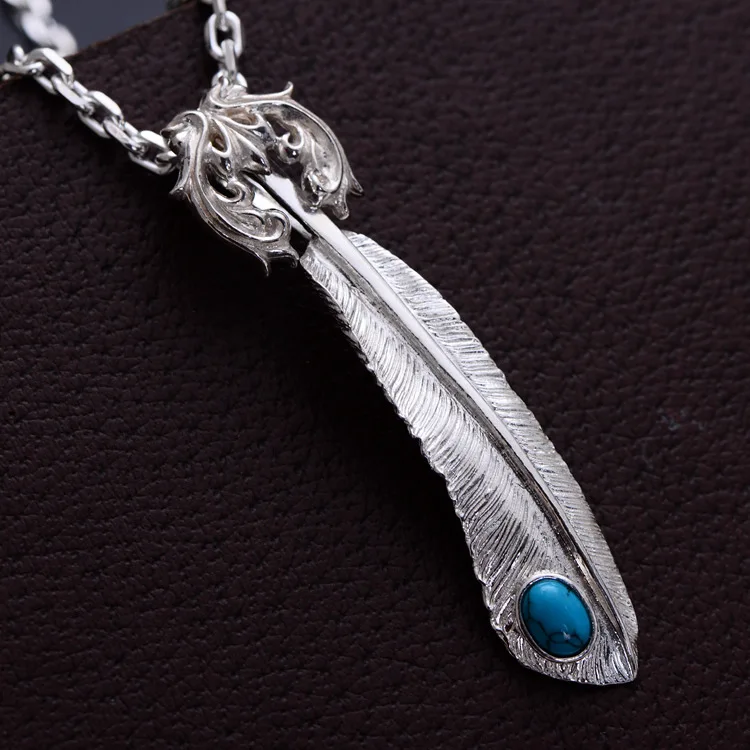 S925 sterling silver new feathers fashion couple necklace