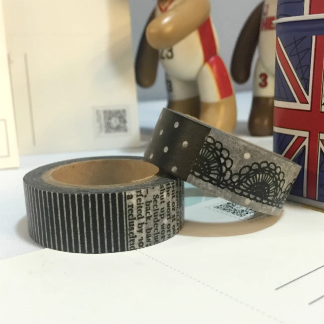 

Beautiful 15mm*10m high quality washi tape/Black Horizonal mix lace and Vertical mix letter masking japan washi tape