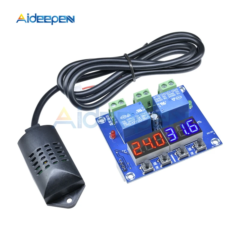 XH-M452 Thermostat Temperature Humidity Control Thermometer Hygrometer Controller Module DC 12V LED Digital Display Dual Output