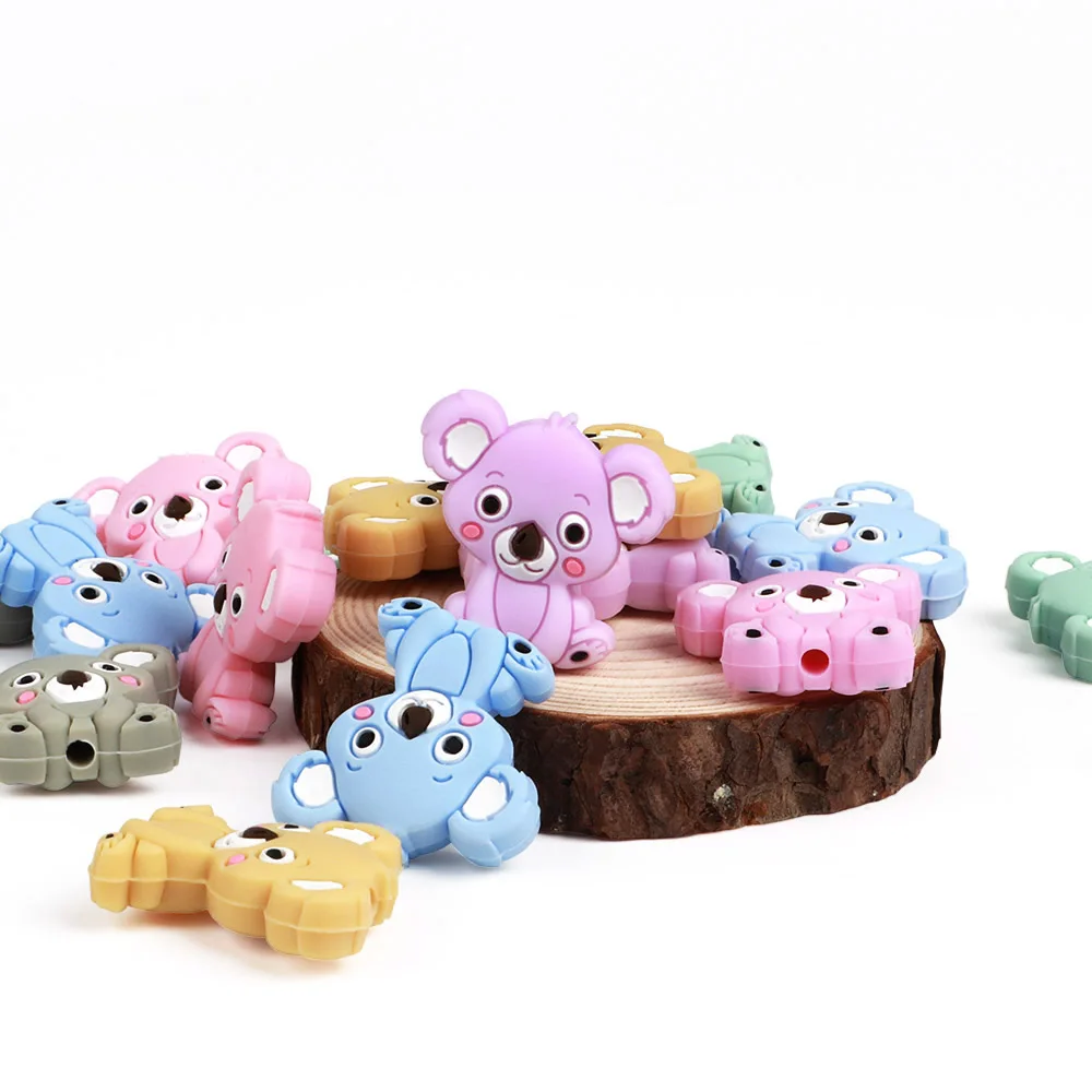 TYRY.HU 20pc Baby Silicone Teething Beads Lovely Koala Food Grade Nursing Chew DIY Necklace Accessories Jewelry Gift BPA Free