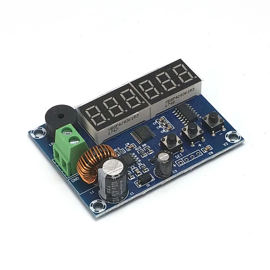 Battery residual power + current voltage display module cell voltage display with low power alarm function