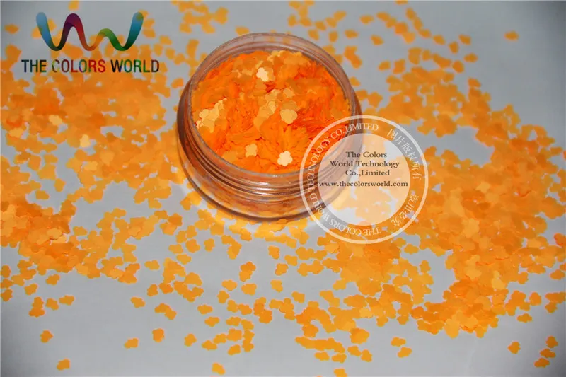 Solvent resistant Sparkles- Neon Orange Color Cloud-shaped Glitter Confetti for Nail Polish and DIY decoration 1Pack =50g