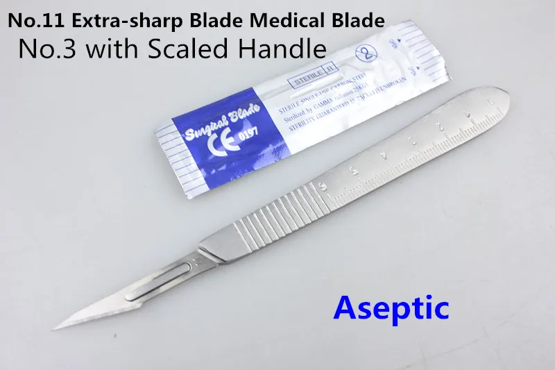 Korea Operating blade double eyelid plastic No. 11 super sharp blade Medical blade No. 3 with scaling handle with ruler