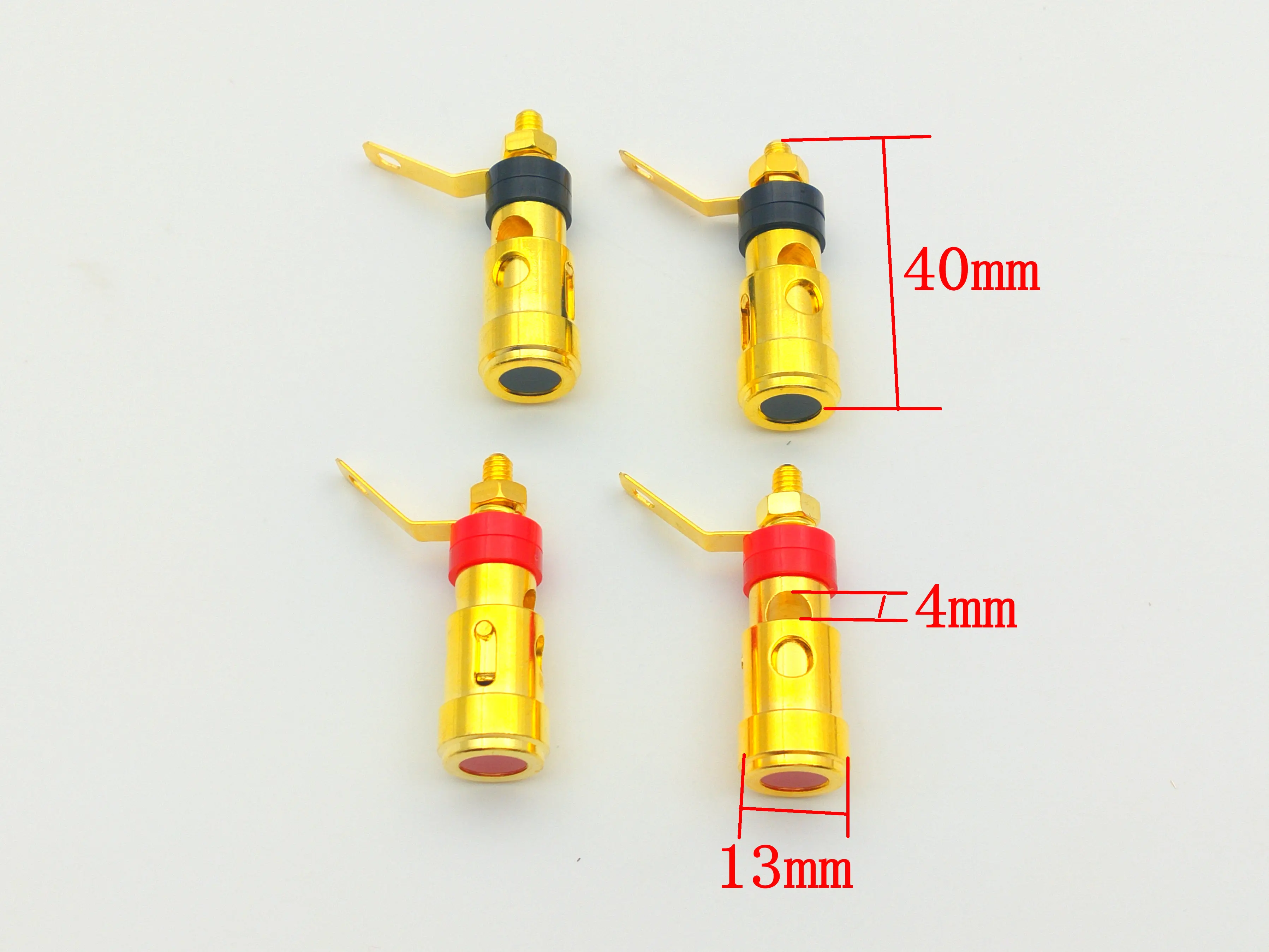 

50pcs/ 100PCS Gold Plated 4mm L Banana Audio Plug Jack Socket Connector Amplifier Termin with Spring inside