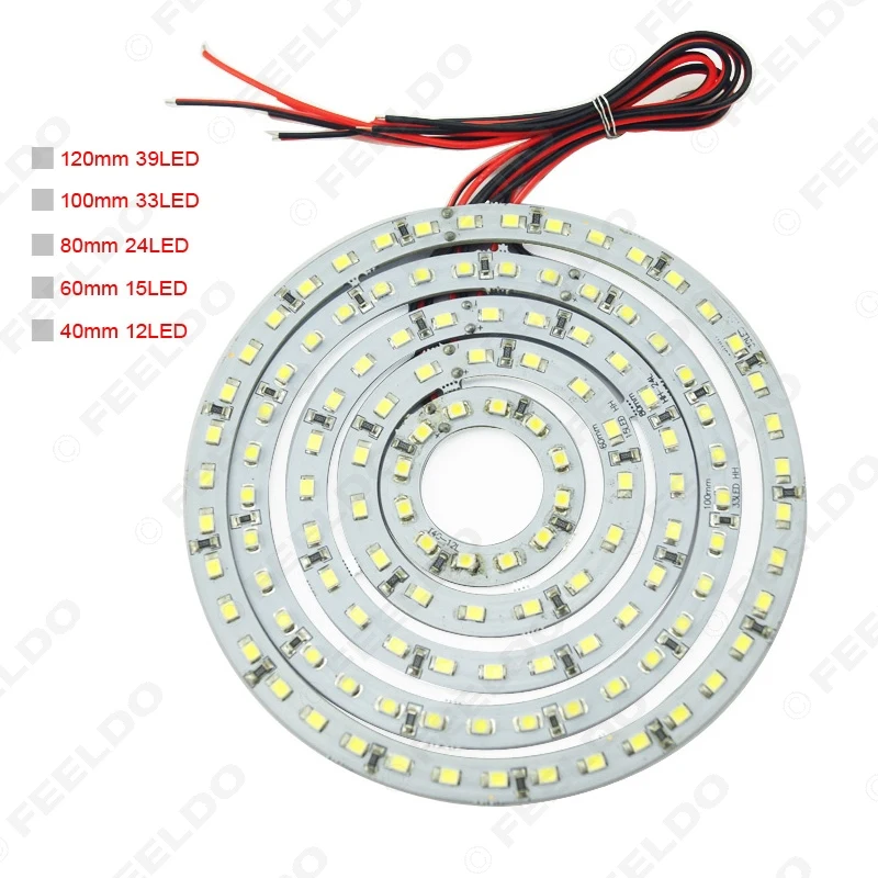 FEELDO 2pcs 60mm Car Angel Eyes 1210/3528 15SMD LED Headlight Halo Ring Angel Eye Lighting White Red Blue #HQ2667