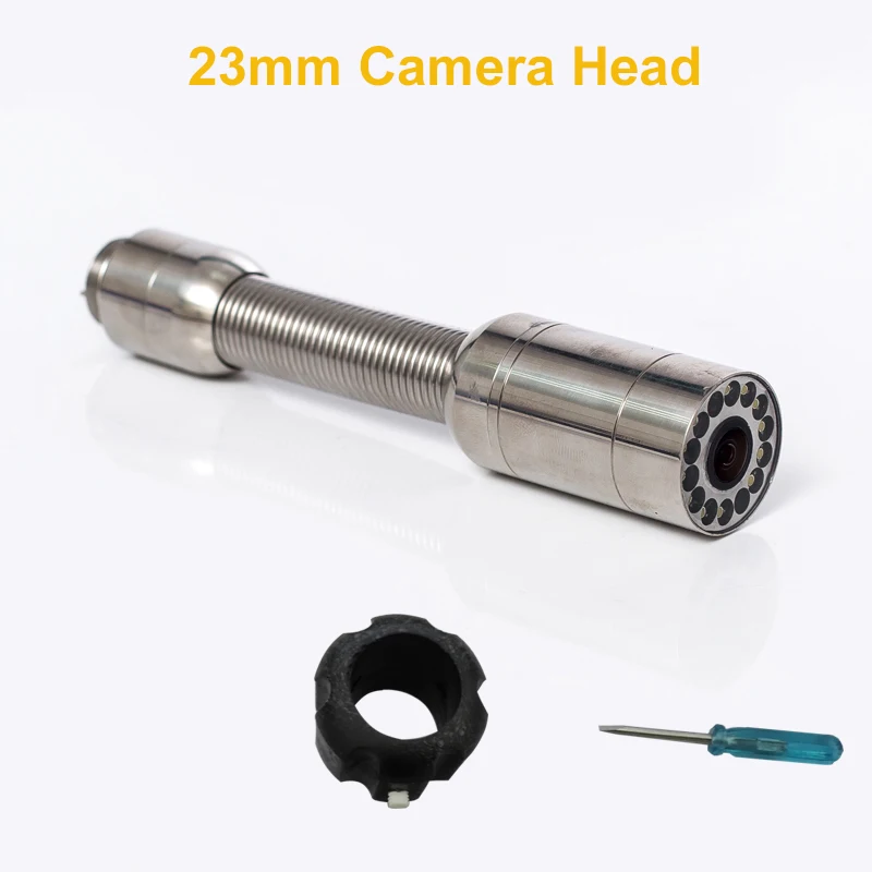 

23mm Stainless Steel Camera Head for Sewer Pipe Inspection Camera System With 12pcs LED Lights Only Fits TP9000 TP9200 TP9300